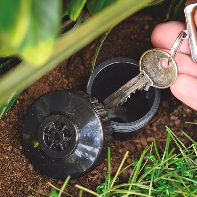 Key Hider Hide Sprinkler Head Safety Disguise Spare Hiding Storage Holder Garden, Perfect hiding place for spare keys, cash and other small items, Highly realistic imitation sprinkler head design