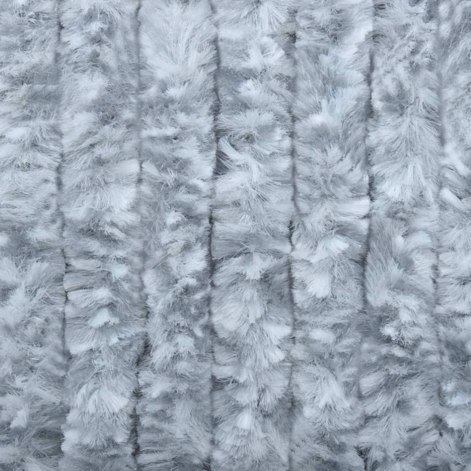 Tidyard Moustiquaire Rideau de Porte Protection Contre Insectes Anti-Moustique Mouche Caravane Blanc et Gris 56x200 cm Chenille