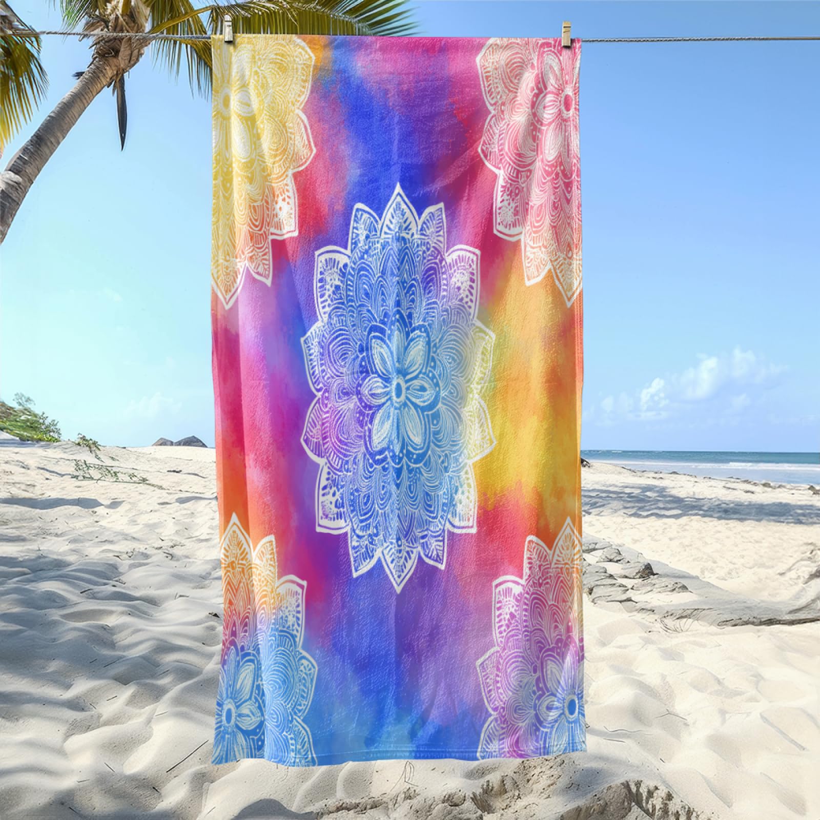 Toalla Playa Amarillo Blanca Púrpura Toalla Playa Grande Piscina Microfibra Toallas Baño Sin Arena Beach Towel Absorbente Secado Rápido Toallas de Baño Ducha para Viajes,Natación,Camping 150x200cm