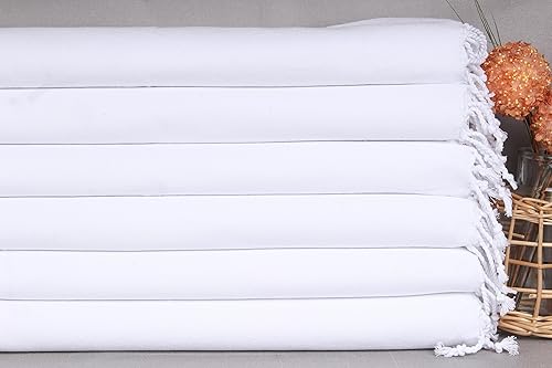 Miniatura 1 de Toalla de mano turca, regalos de boda, regalo de dama de honor, toalla blanca sólida, paños de cocina de 18 x 40 pulgadas