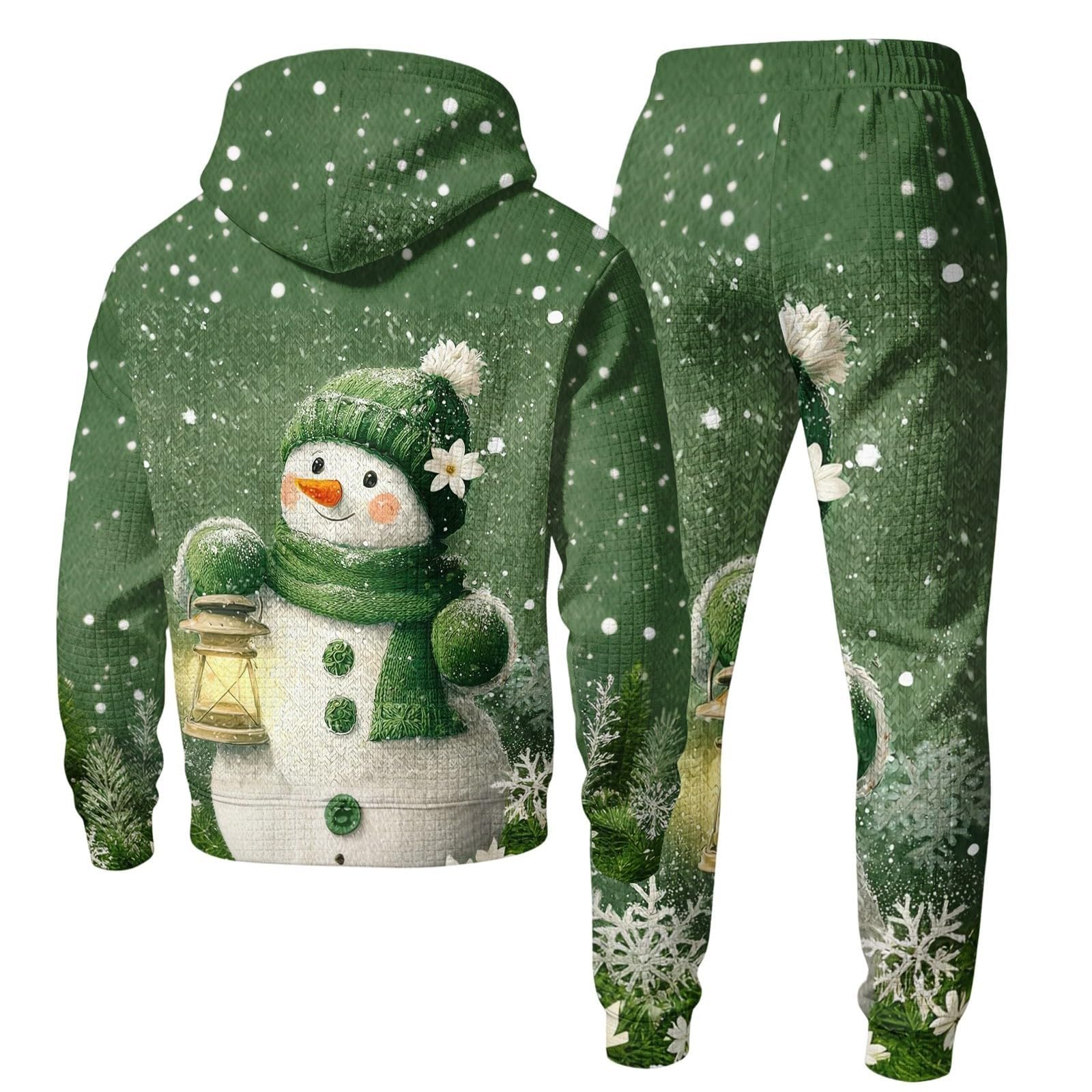 Christmas - Tuta Uomo Termica Felpa con Cappuccio Pantaloni Jogging