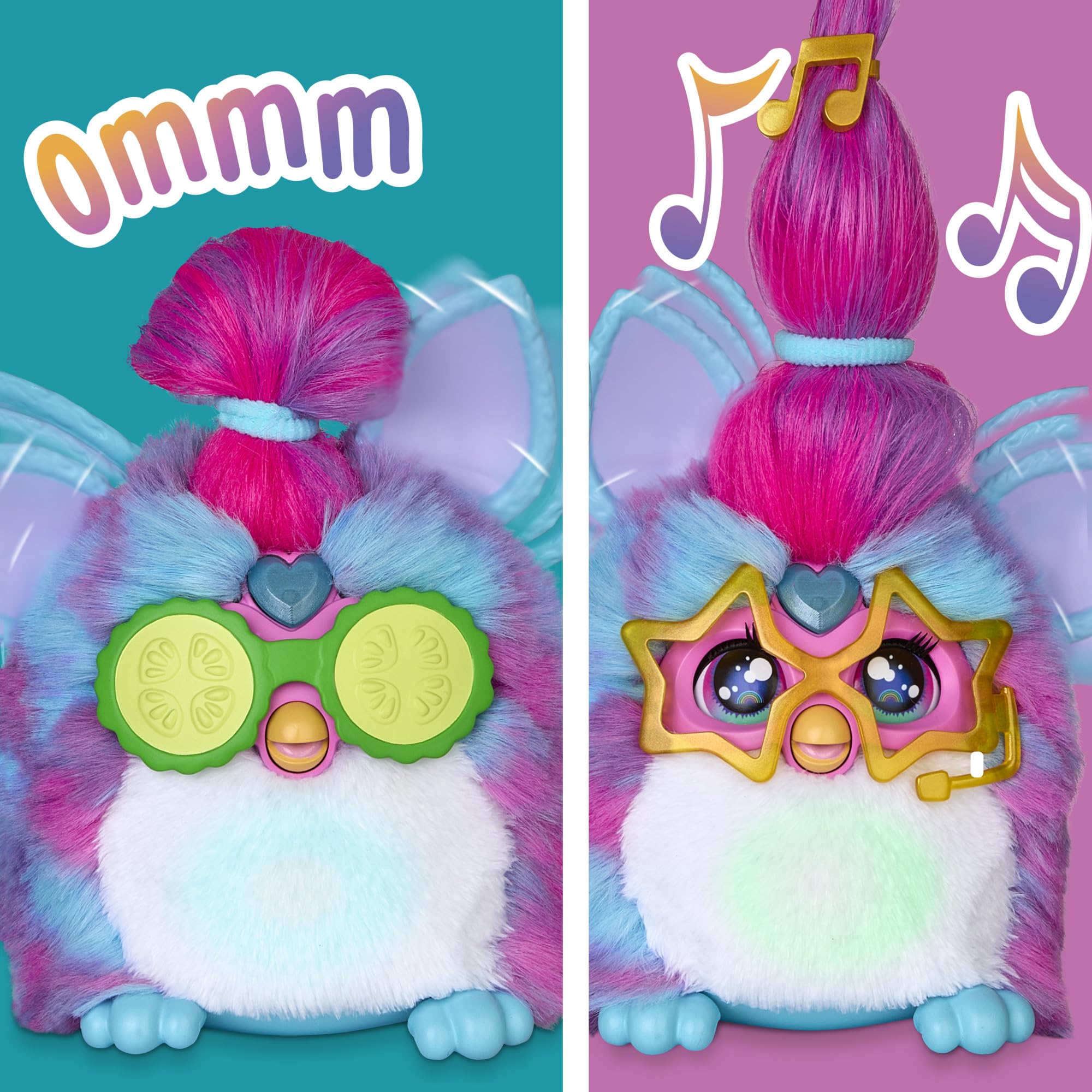 Furby Vibes Blue Razz Peluche Giocattolo Elettronico Interattivo per Bambini 6+