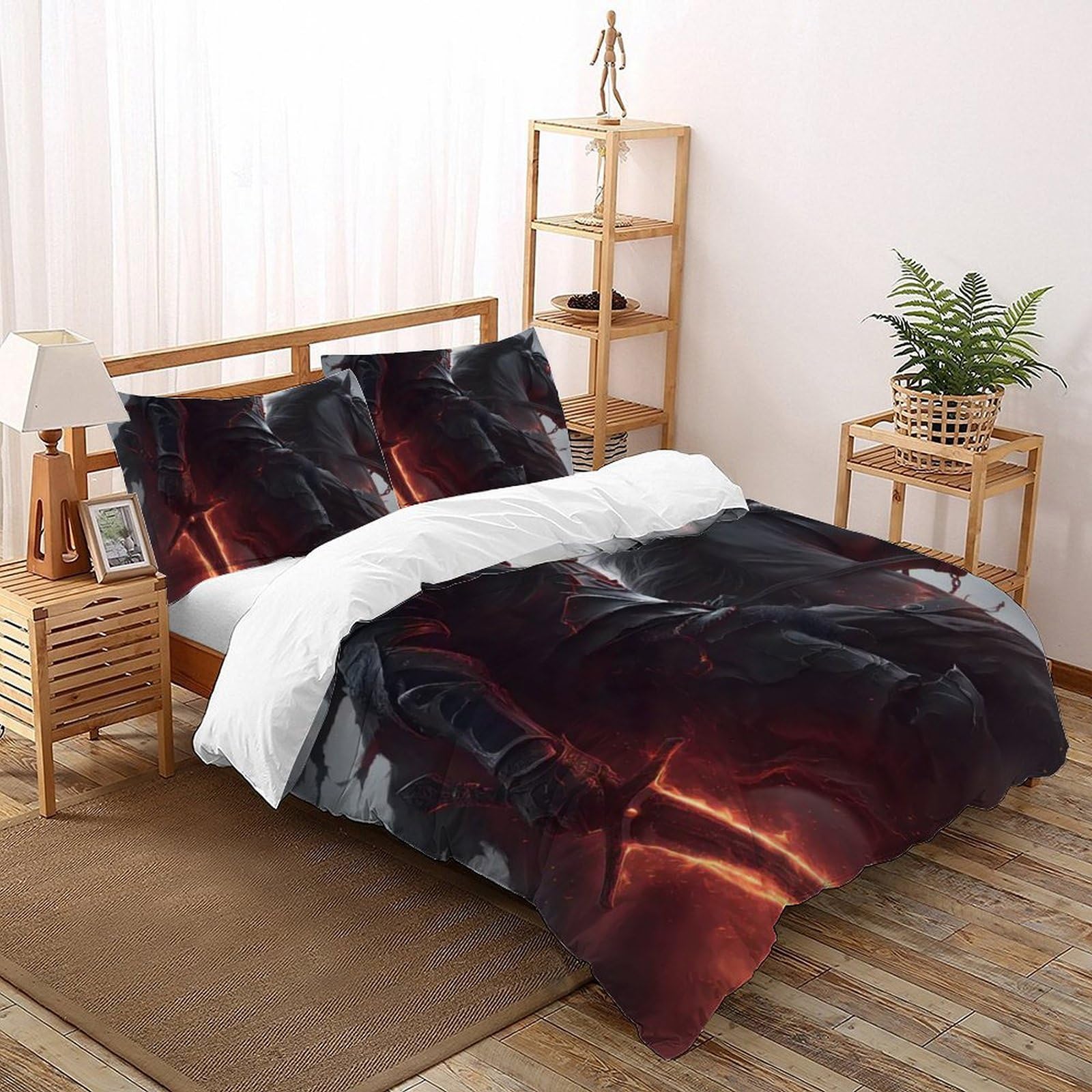 Housse de couette 3D fermeture éclair pour lit enfant 220x240cm facile d'entretien