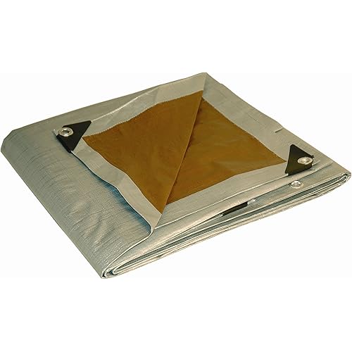 10x15 Multi-Purpose Silver/Brown Heavy Duty DRY TOP Poly Tarp (10'x15')
