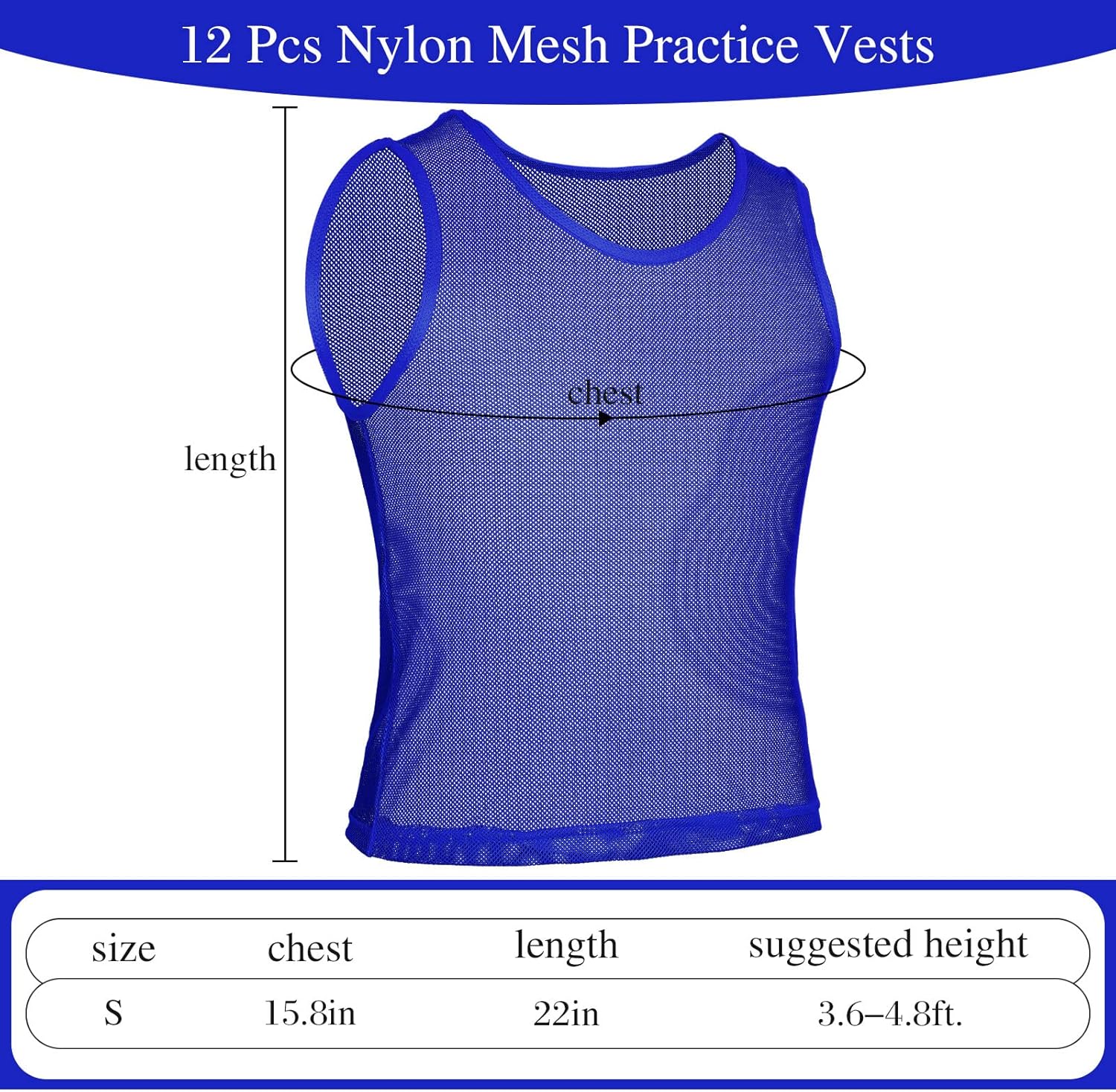 Sintege 12 Pcs Soccer Pinnies Pennies Jersey Scrimmage Vest Sports Practice Jersey Mesh Basketball Vest for Youth Adult Kids - Image 2