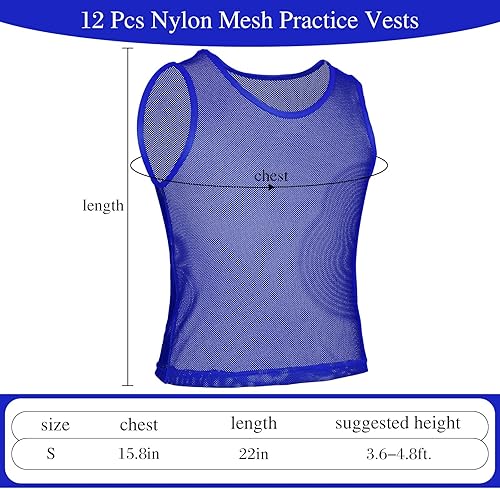 Miniatura 38 de Sintege 12 piezas de fútbol Pinnies Pennies Jersey Scrimmage chaleco de práctica deportiva Jersey de malla chaleco de baloncesto para jóvenes