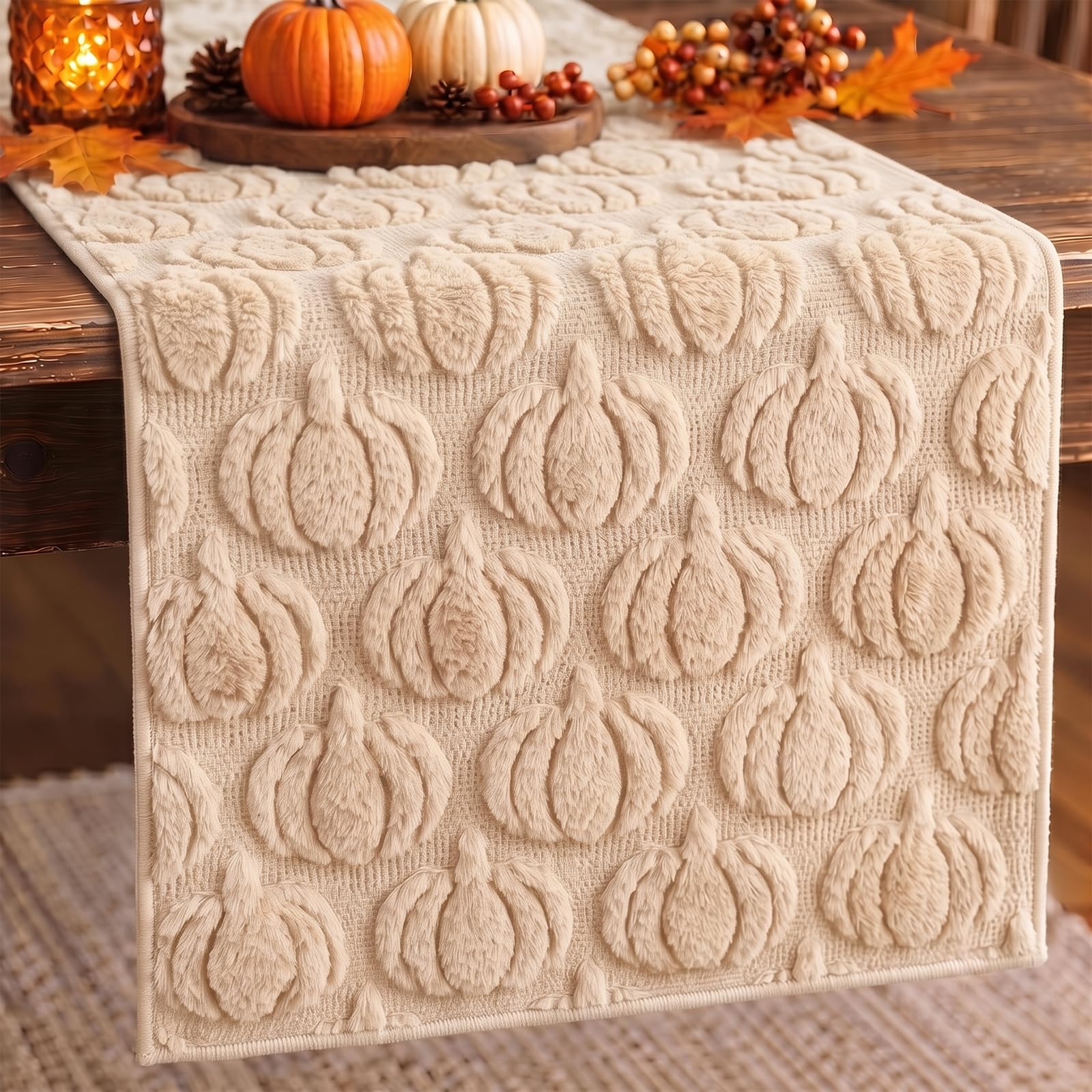 OLANRUN Autumn Decorations, Autumn Pumpkin Table runner