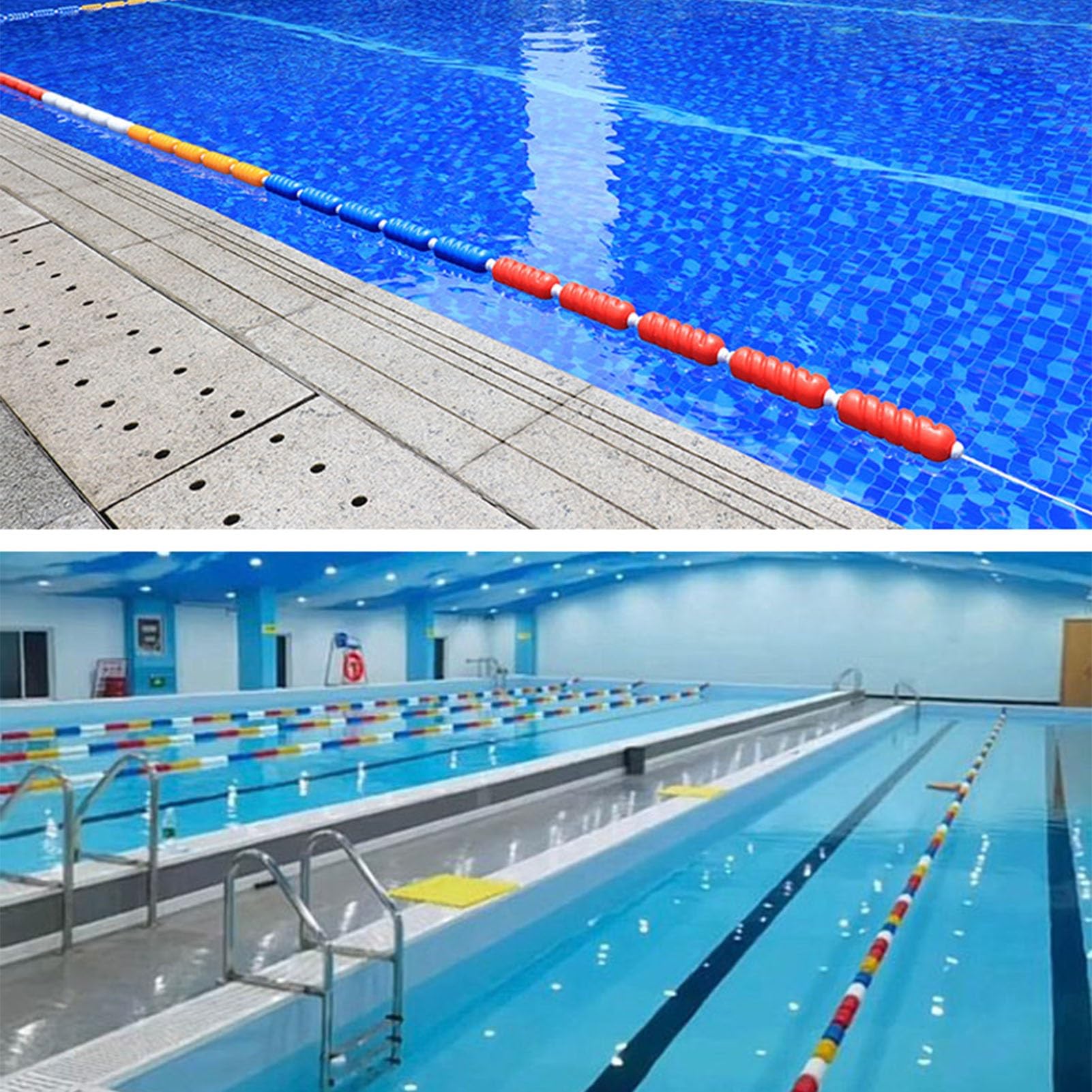 Corde de séparation flottante pour piscine – Lignes de voie durables pour la natation intérieur/extérieur, facile à installer pour séparer les voies de natation et les zones dangereuses
