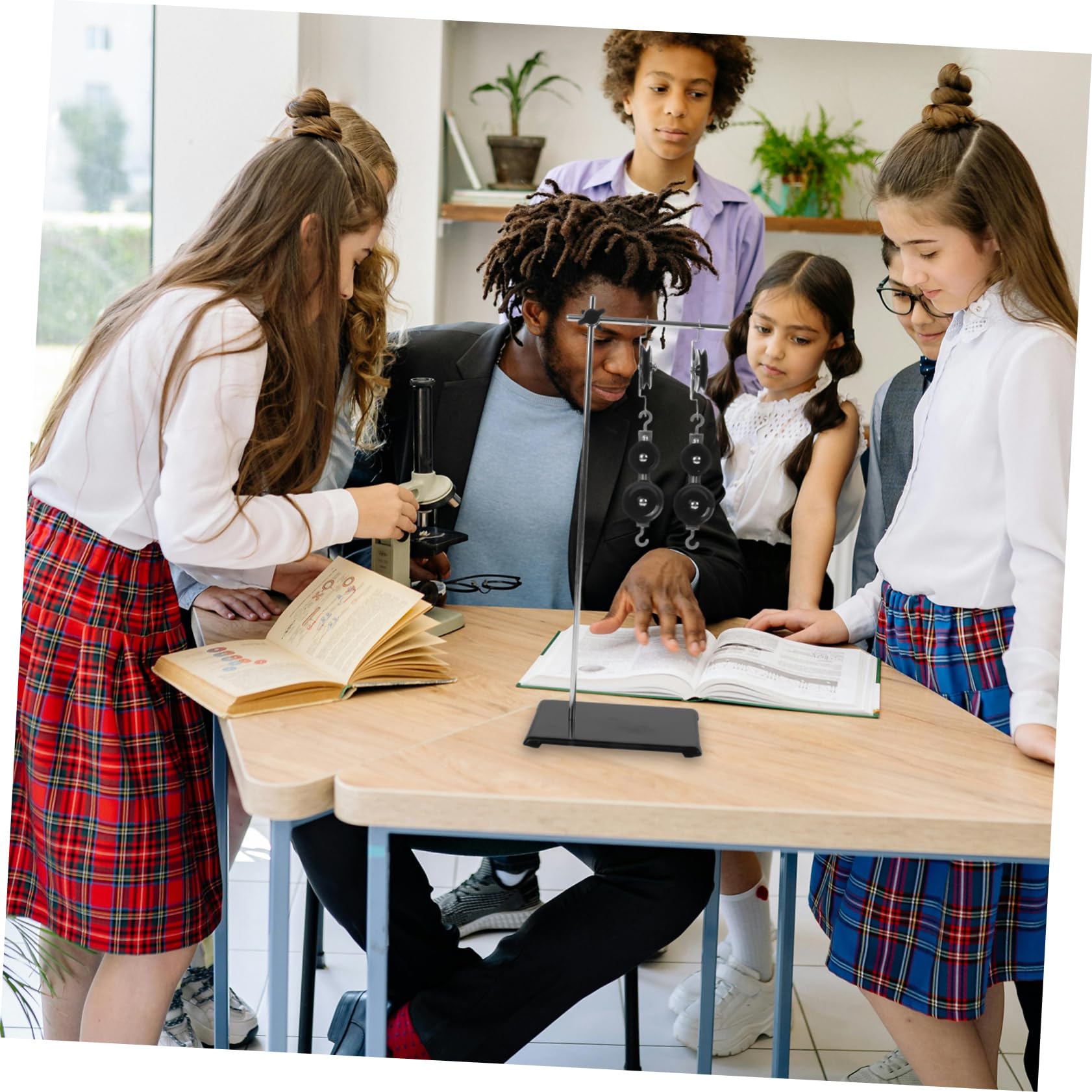 Alipis Juego de Poleas Didácticas Material de Plástico y Hierro para Experimentos de Física Herramienta Multifuncional Soporte para Aulas de Secundaria