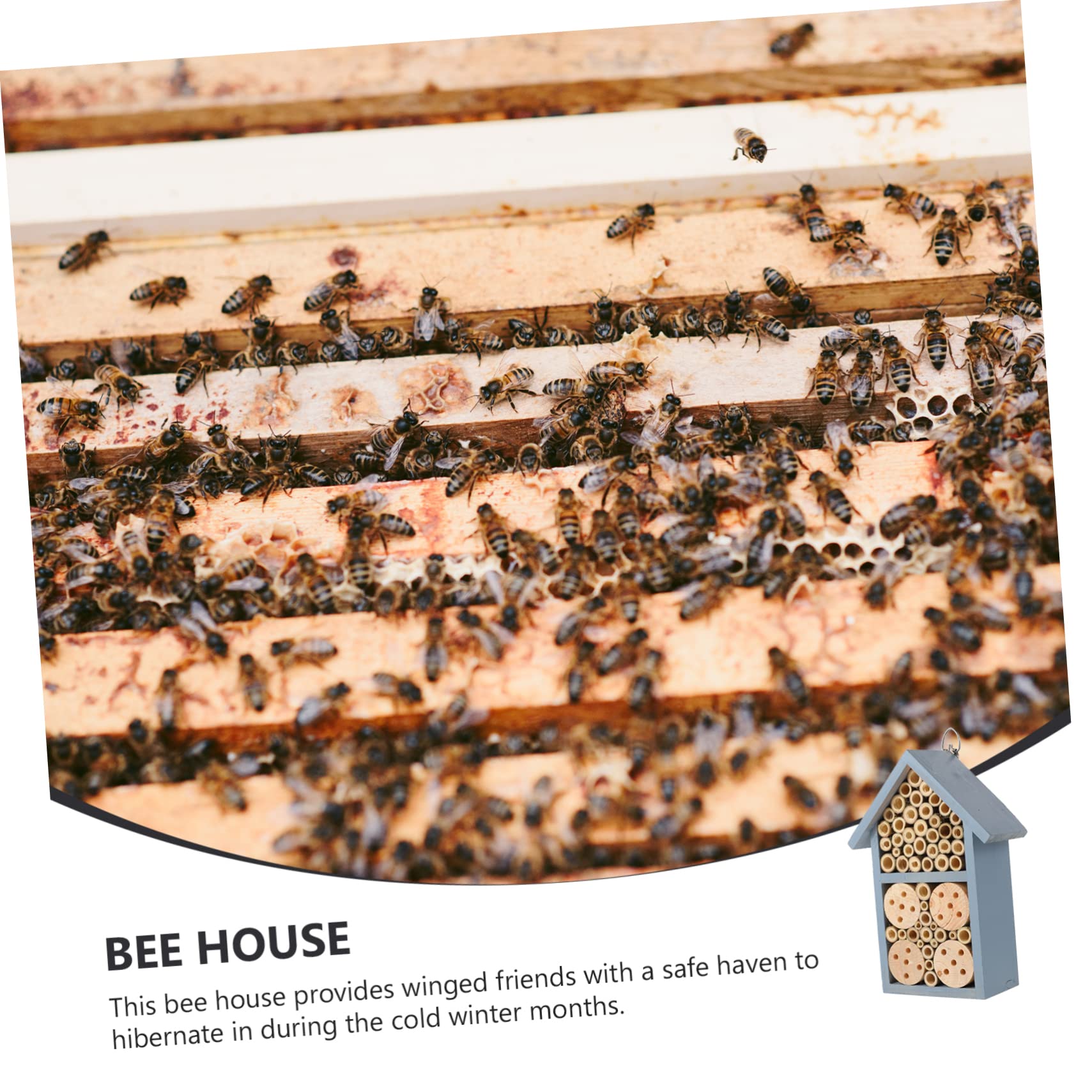 Bemaltes Bienennest, 1 Stück, Blau, mit Eisenhaken