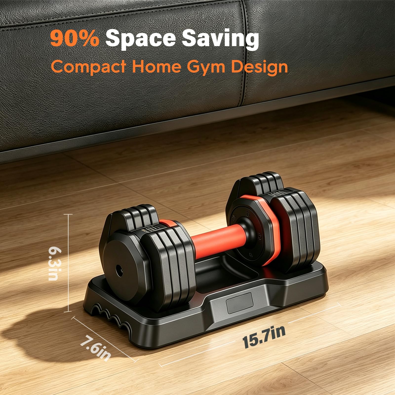 FEIERDUN Adjustable Dumbbell Set, Weight Set for Home Gym, 5/10-in-1 Free Weight Adjustable Dumbbells, Single Hand Twist Adjust with Non-Slip Handles, 90% Space Saving Strength Training for both Men&Women