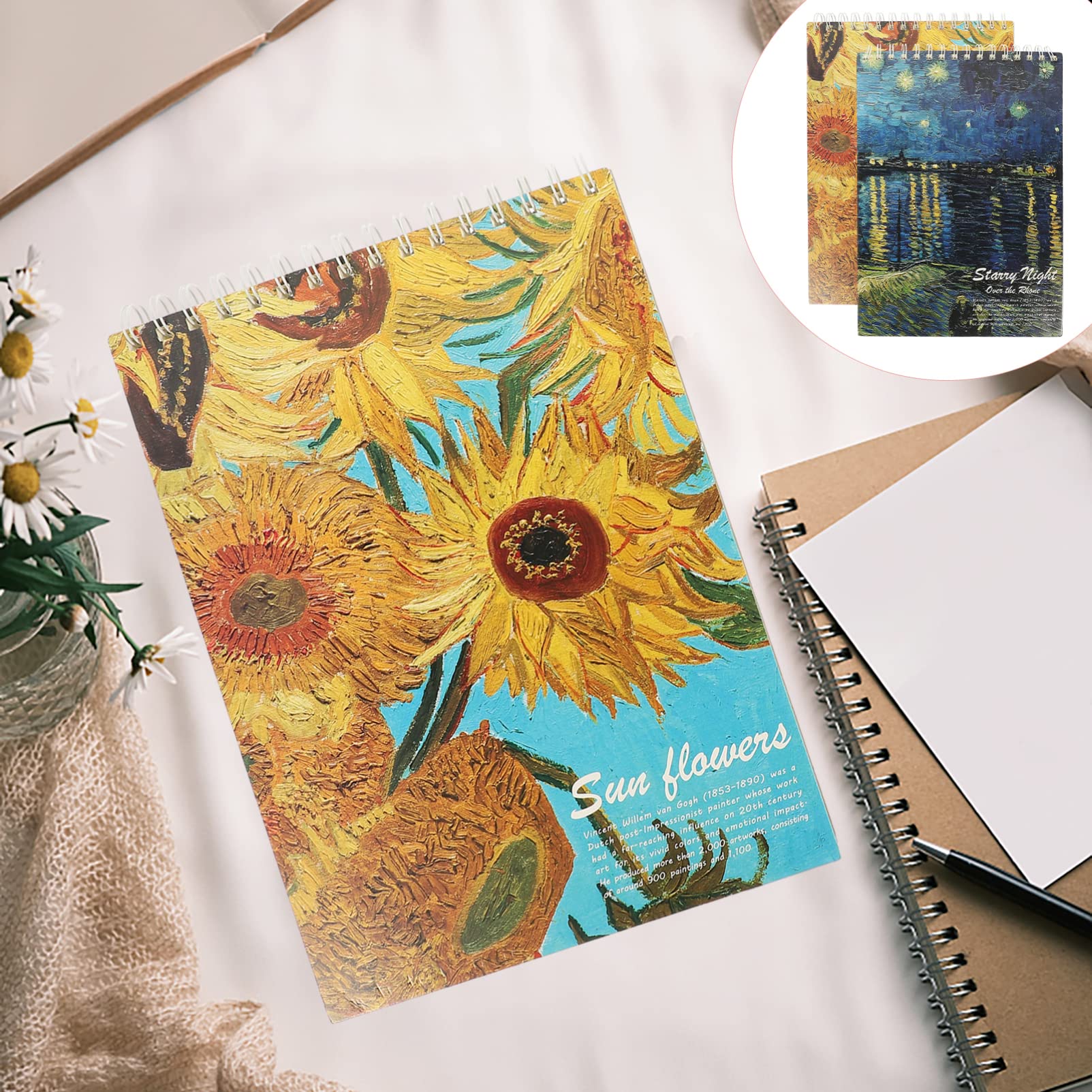 Carnets de Croquis Vierges pour Étudiants, Lot de 2, Papier Dessin 8k A4