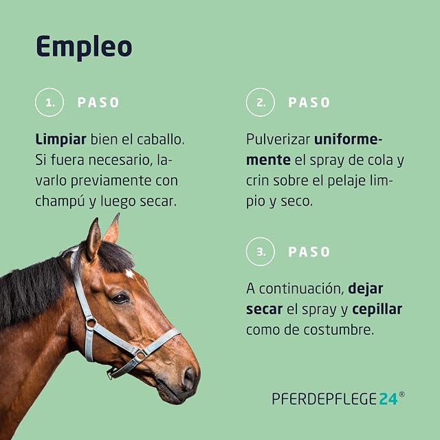 Foto 4 de 6 de PFERDEPFLEGE24 Spray Abrillantador y Desenredante para Cola y Crin de Caballos - 500ml y 1L y 2,5l