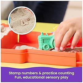 Kinetic Sand, Sandy Farm Set with 12oz Play Sand, 6 Tools & Molds, Reusable Barn Storage Case, Sensory Toys, Kids Toys for Girls & Boys Ages 3 and up