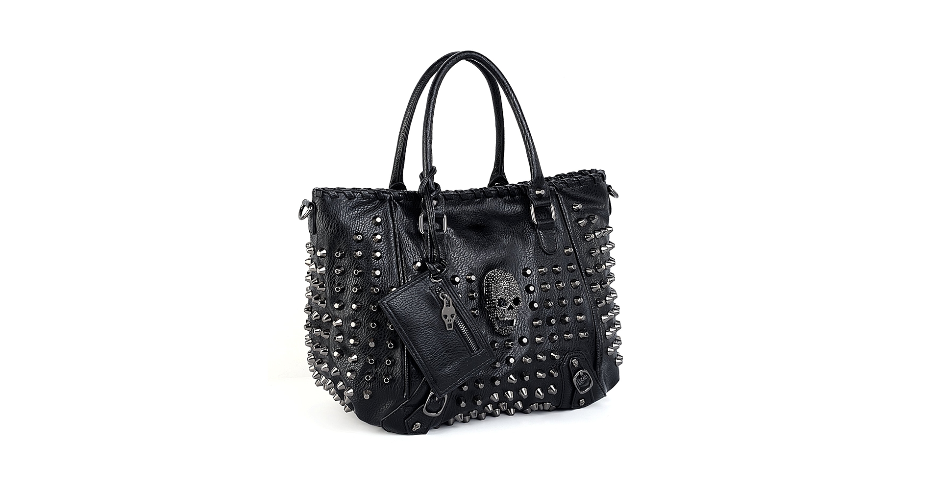 Amazon.com: UTO Women Skull Tote Bag Rivet Studded Handbag
