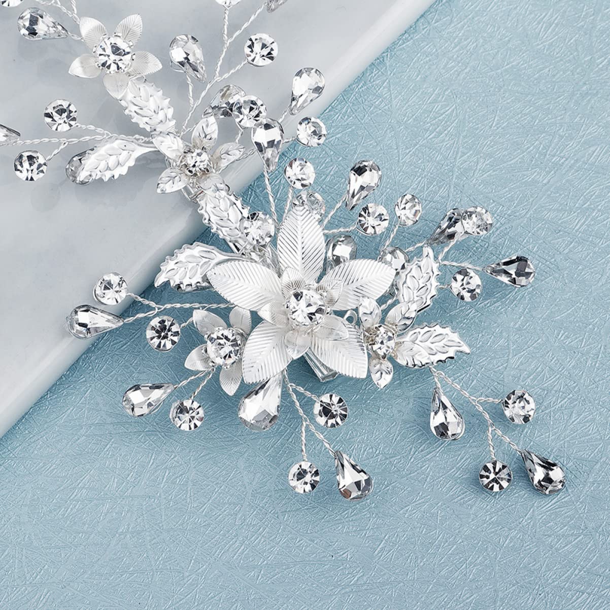 Healeved 5stücke Rhinestone Haarschmuck Blütenhaarspange Für Bräute Elegante Hochzeitsaccessoires Für Frauen Für Hochzeiten Und Besondere Anlässe Mit Funkelnden Kristallen Und