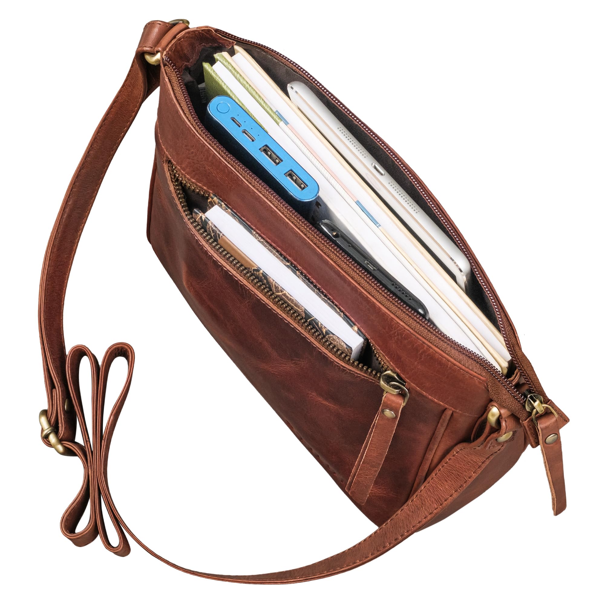 STILORD "Mirabelle Ledertasche Damen zum Umhängen - zeitlose Tasche perfekt als Umhängetasche Schultertasche Freizeittasche Handtasche zum Umhängen Echtes Leder Farbe:schwarz