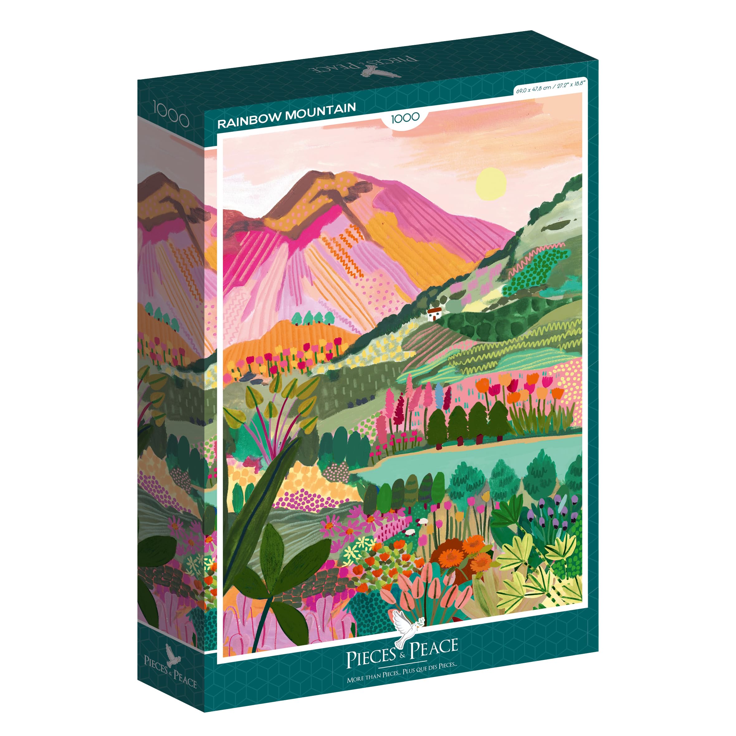 Pieces & Peace Puzzle Rainbow Mountain - Juego de 1000 piezas, multicolor