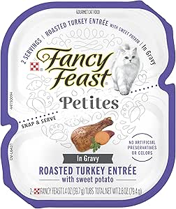 Purina Fancy Feast Gourmet Gravy Wet Cat Food, Petites Turkey &amp; Sweet Potato Entree - (12) 2.8 oz. Tubs
