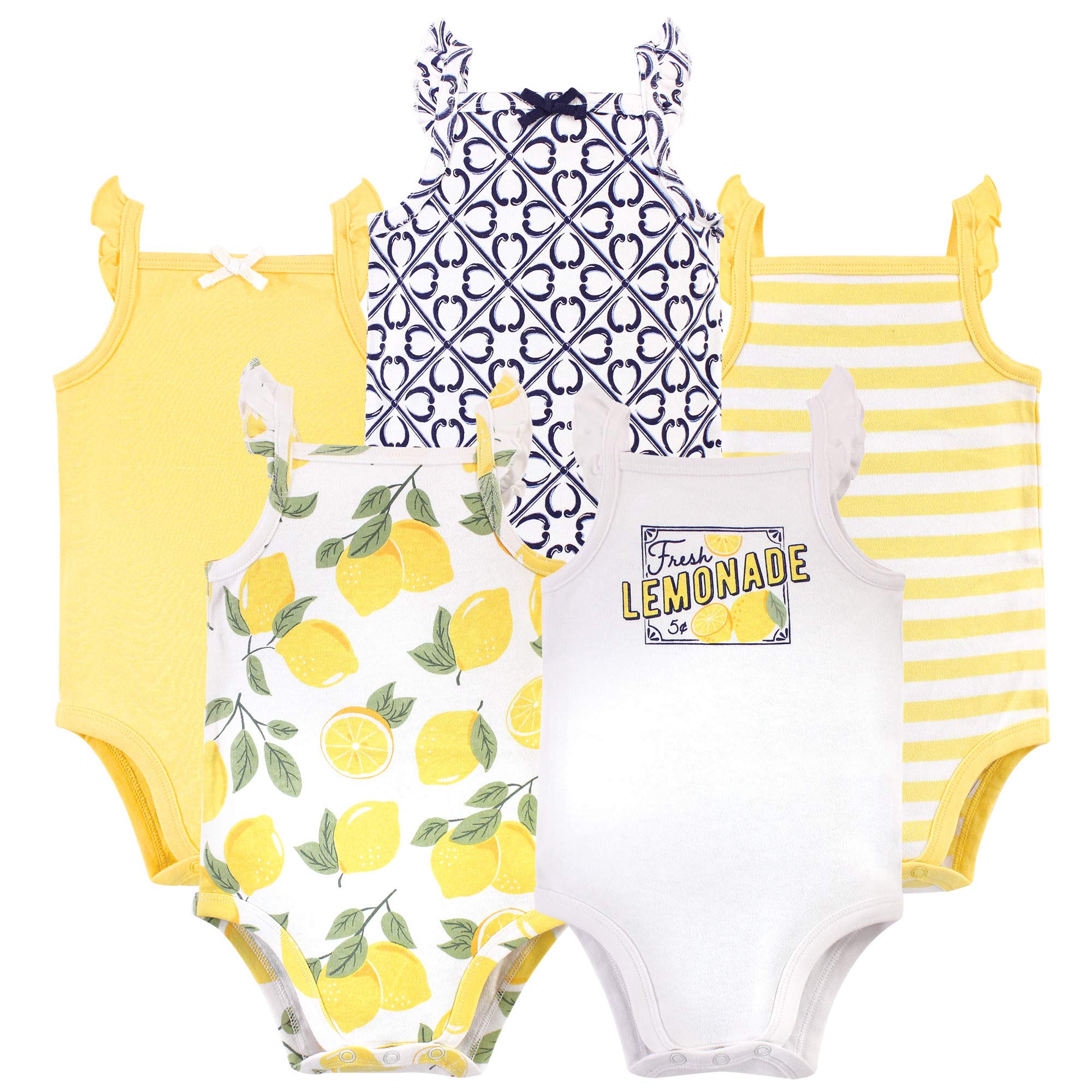 Touched by Nature Baby - Mädchen Organic Cotton Bodysuits Baby und Kleinkind T-Shirt Set (5er Pack)