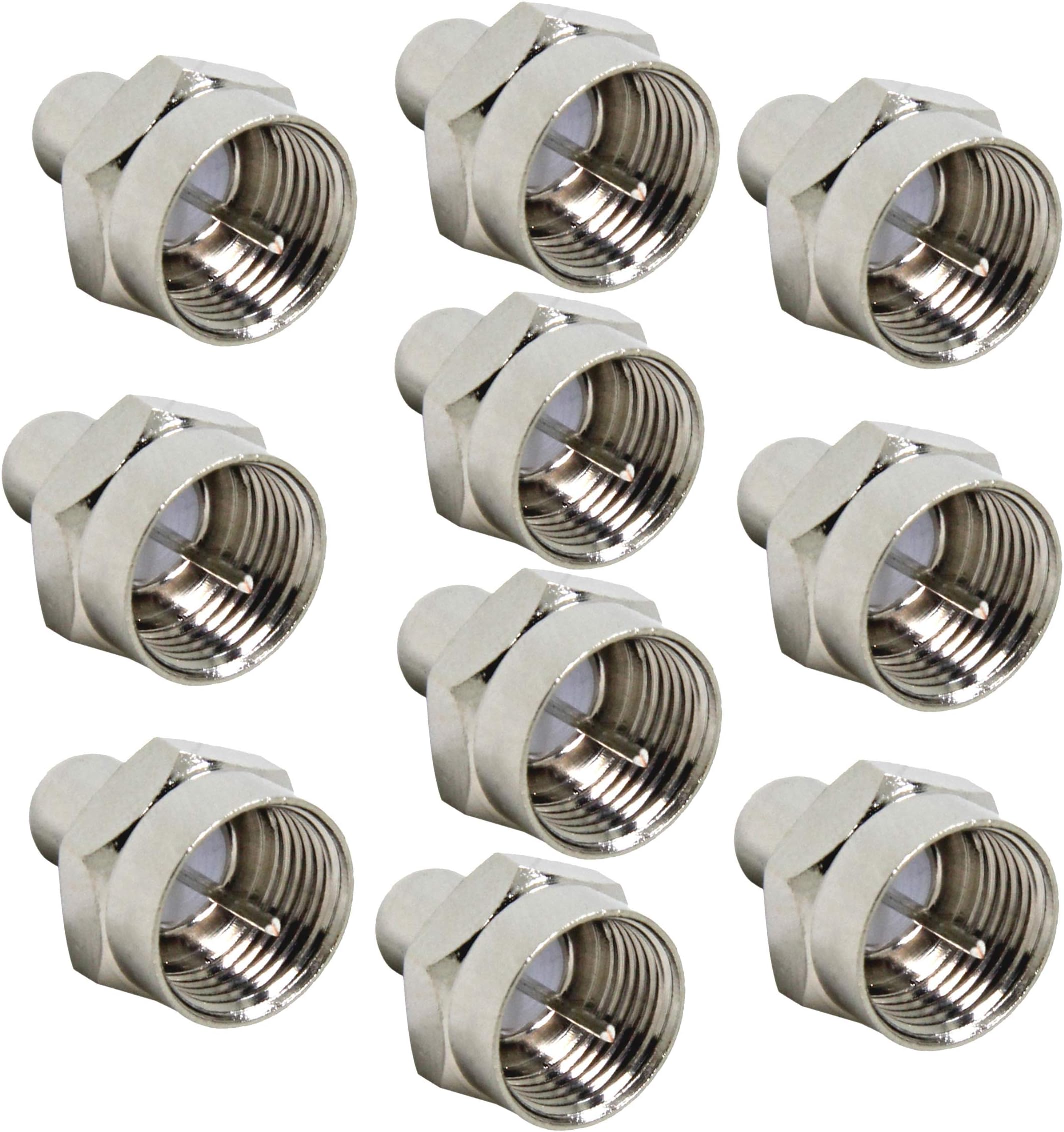 RFAdapter Coax Cap Cover, 75 Ohm Terminator, 10 Pack, Coax Terminator Caps for Ports on Splitter, AMP, Coaxial Cable, TV Antenna, Wall Plates, Booster