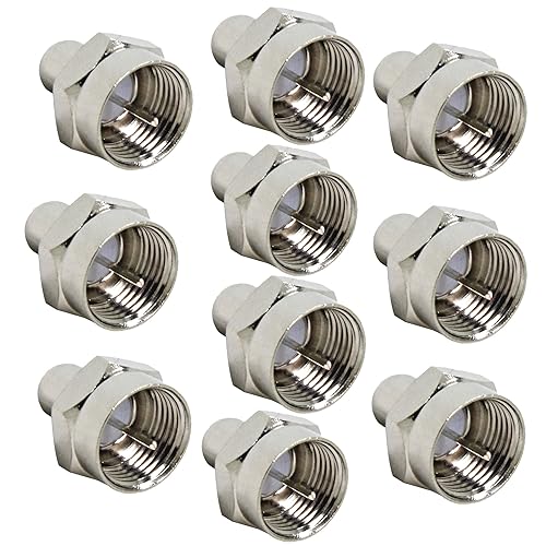 Tapa coaxial, terminador de 75 ohmios, paquete de 10, tapas de terminador coaxial para puertos en divisor, AMP, cable coaxial, antena de TV, placas