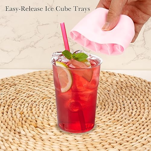 Miniatura 9 de Paquete de 2 bandejas de hielo cilíndricas para moldes de hielo, cubo de hielo de silicona, máquina portátil de cubitos de hielo, taza de hielo de