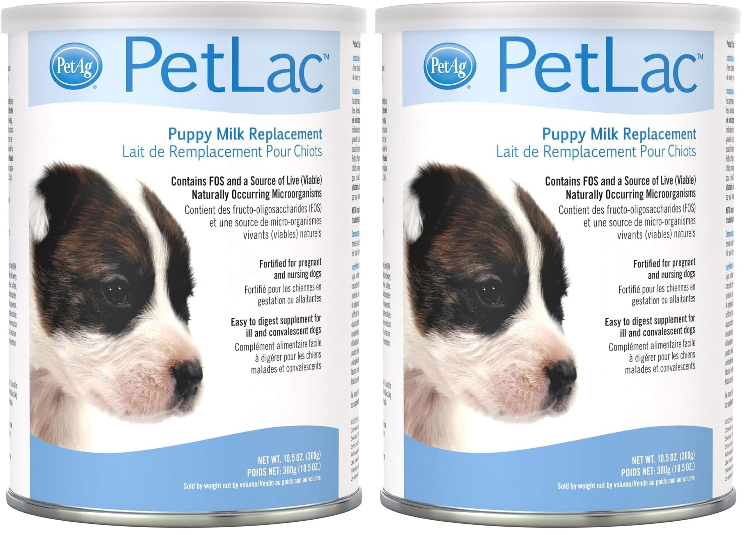 PetAg PetLac Powder for Puppies - 10.5 oz - Puppy Milk Replacement Powder for Puppies Newborn to Six Weeks Old - Easy to Digest (Pack of 2)