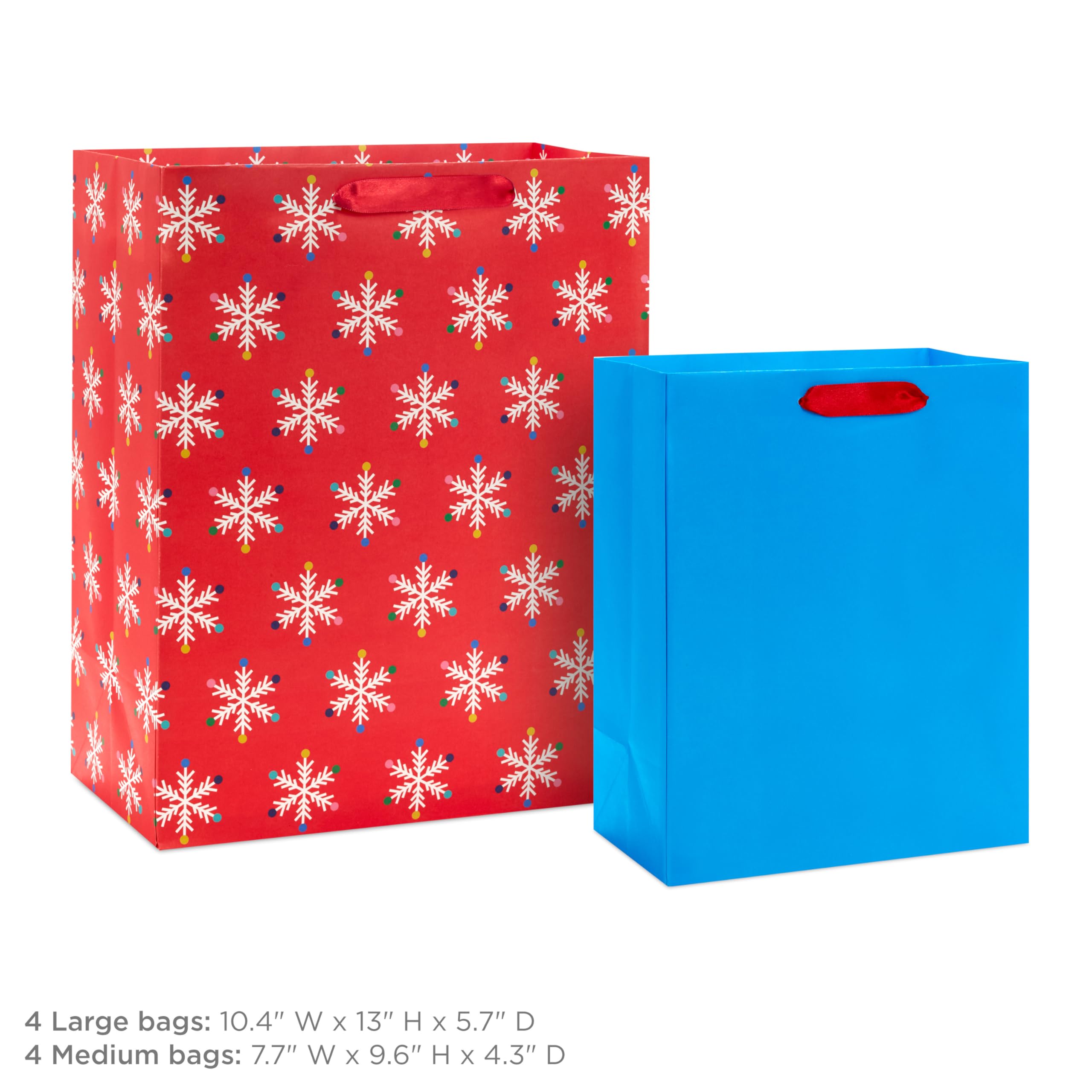 Hallmark Holiday Gift Bag Assortment (8 Bags: 4 Medium 9", 4 Large 13"), 1 count (Pack of 8) - Image 3