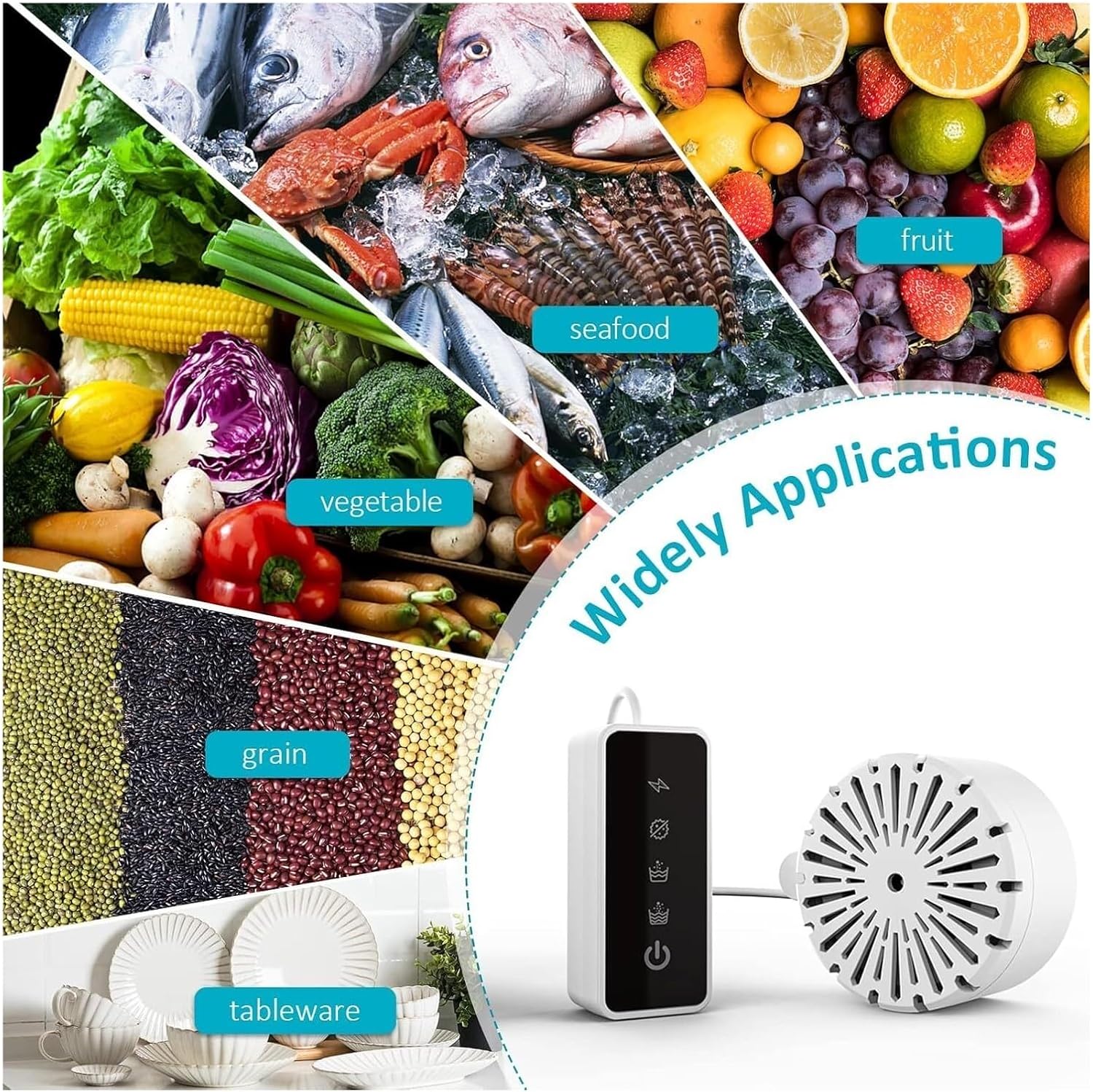 Portable Fruit and Vegetable Washing Machine, Mini Waterproof Cleaner with OH-ion and Ultrasonic Technology for Cleaning Produce, Rice, Meat, Tableware, and Grains