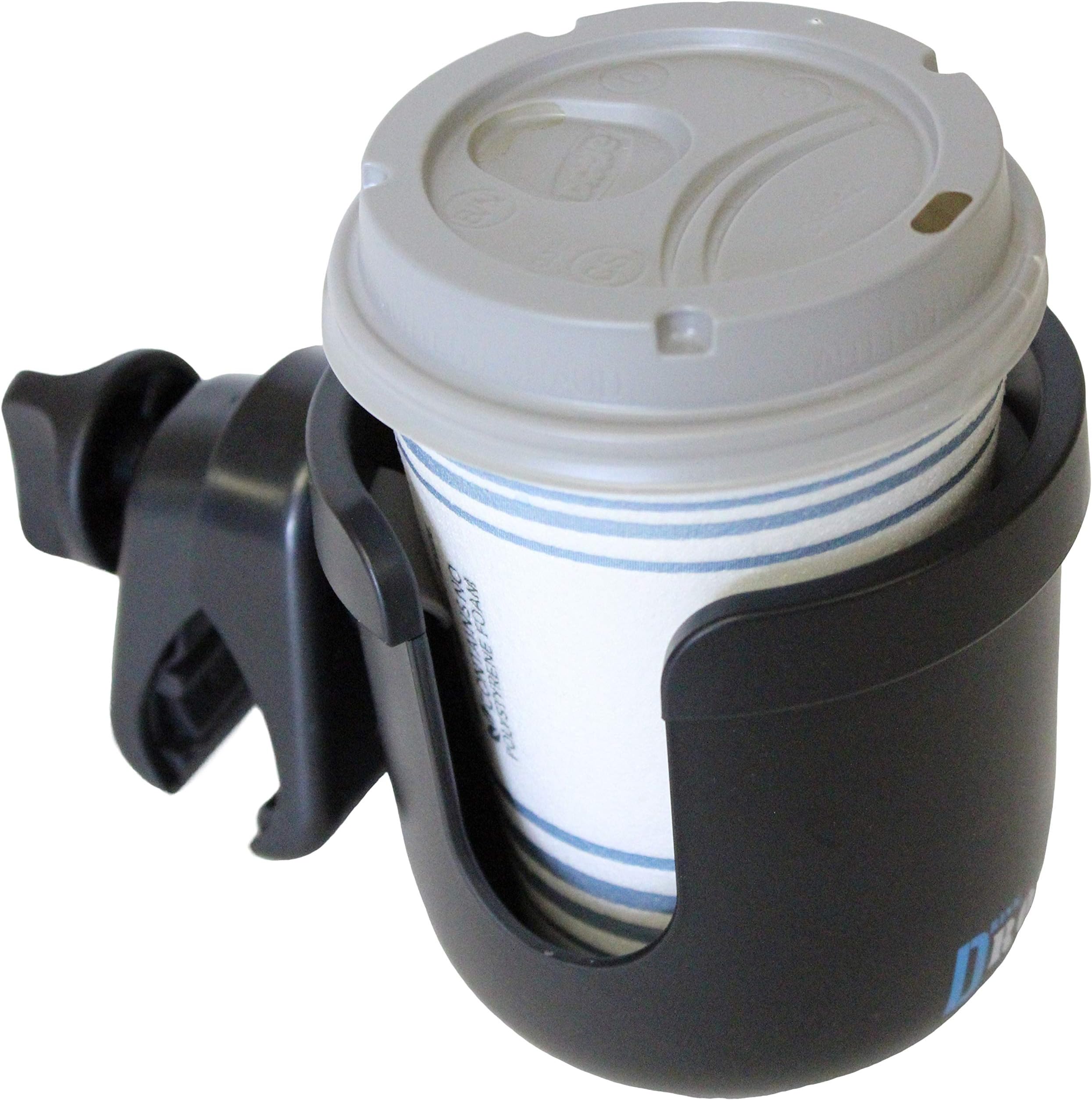 Universal Stroller Cup Holder – Mega Strength Adjustable Clamp fits on Any Bike, Walker, Wheel Chair, Car – Large Adjustable Drink Holder fits Any Size Cup, Water Bottle, Can etc.