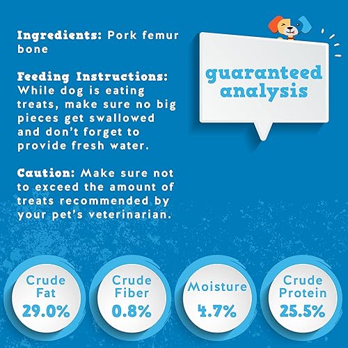 Miniatura 4 de Jack&Pup Huesos de fémur de cerdo para perros de larga duración  Huesos de perro de carne gourmet para masticadores agresivos (paquete de 4)