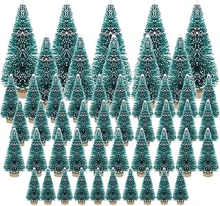 Miniature Trees,50Pcs Miniature Artificial Christmas Tree Small Snow Frost Trees Pine Trees Christmas Party Decoration Crafts