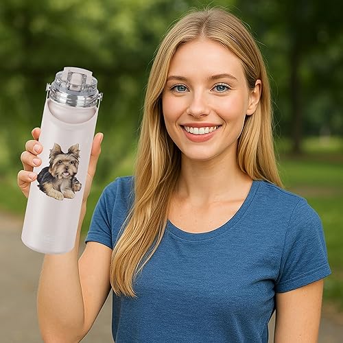 Miniatura 121 de E&S Pets SERENGETI - Botella de agua de acero inoxidable de 24 onzas con tapa a prueba de derrames, doble pared aislada al vacío, impresión 3D