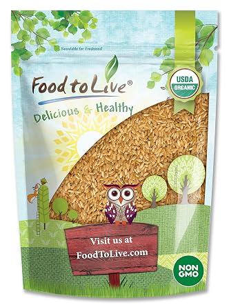 Organic Parboiled Long Grain Brown Rice, 1 Pound - Non-GMO Whole Grain, Kosher, Vegan, Bulk. Partially Precooked Converted Rice. Easy-cook Rice is Great for Making Idlis and Dosas. Rich in Vitamins