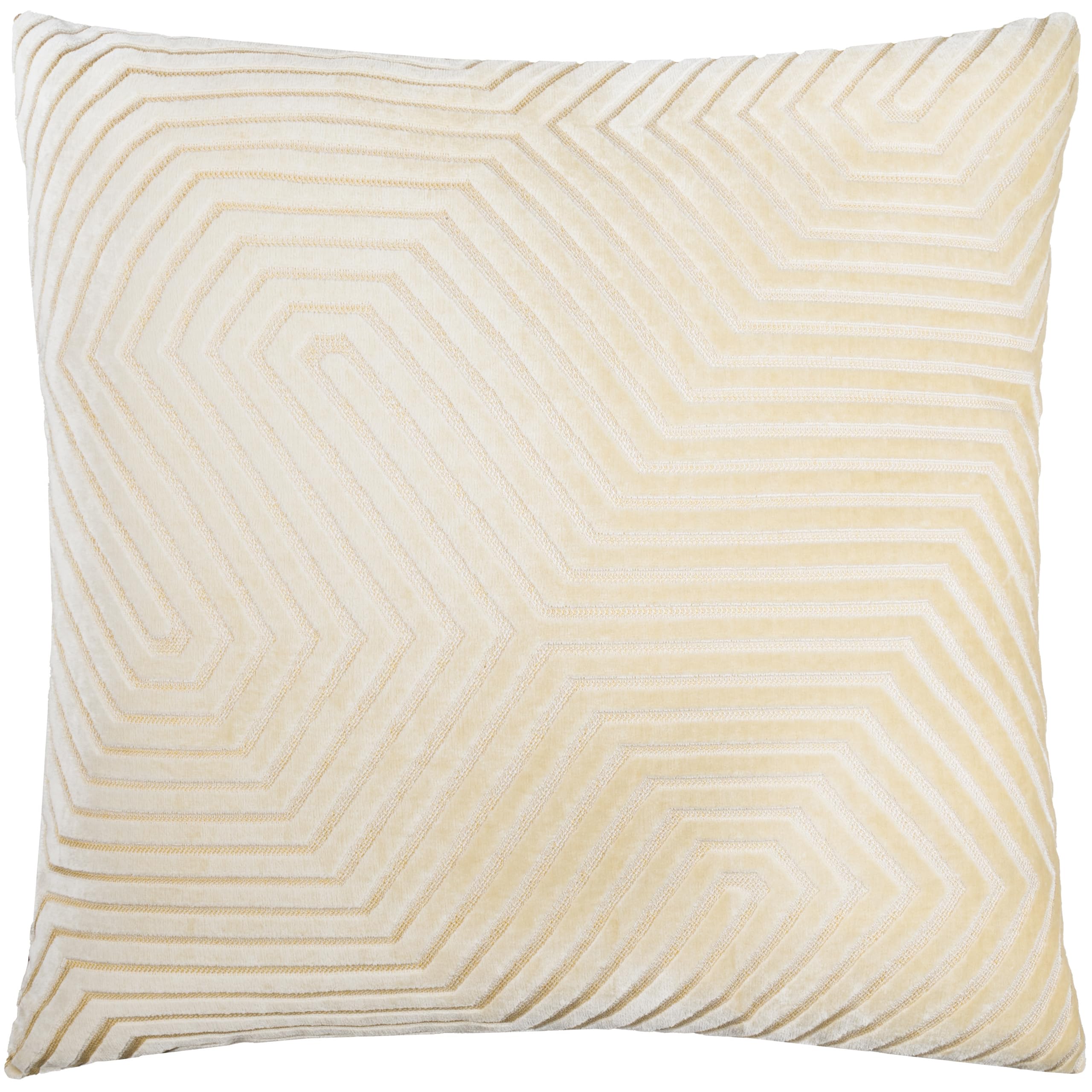 Paoletti  Evoke Cut Velvet Fibre Filled Cushion - Ivory - 55x55cm
