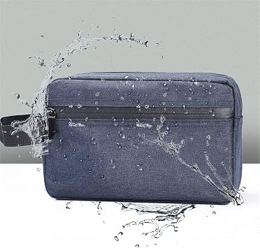 Toiletry Bag for Men, Etercycle Portable Travel Wash Bag, Waterproof Toiletries Cosmetic Organizer Bag, Gym Shaving Shower Bathroom Bag, Dopp Kit Make Up Bag with Handle (Deep Blue)