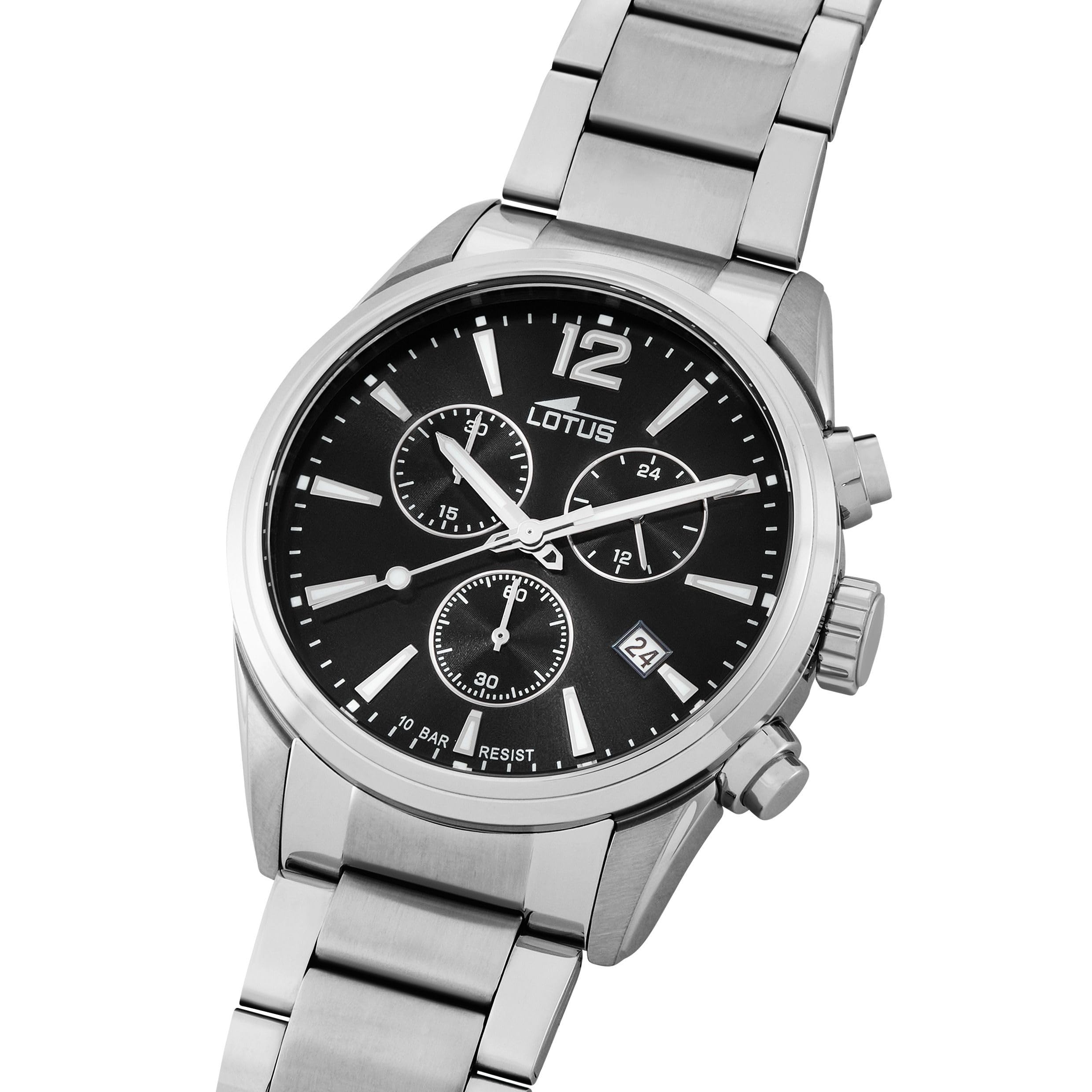Zegarek męski Lotus Chrono 18690/3 czarny stal szlachetna