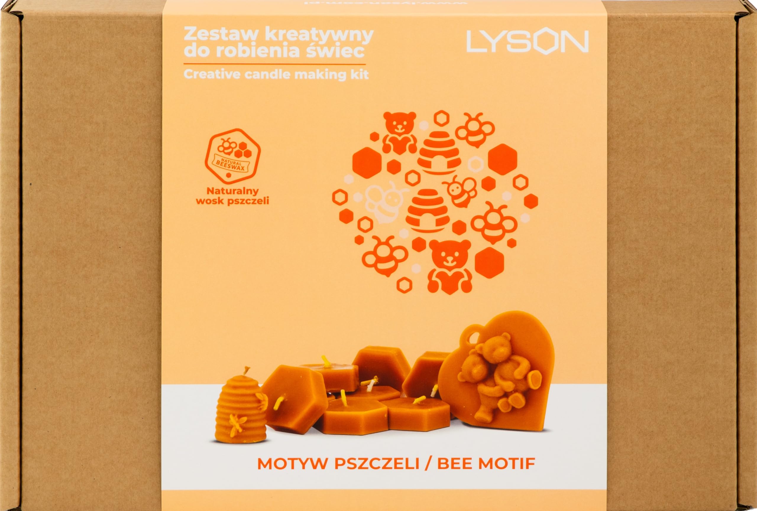 LYSON Kit de fabrication de bougies créatives - Bougies faites à la main - Cadeau idéal pour les enfants et les adultes - Motif abeilles
