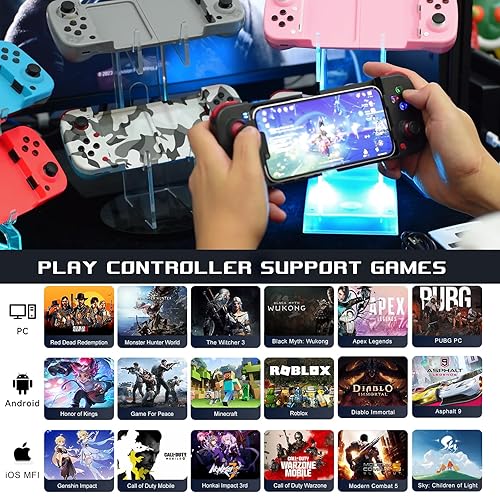 Miniatura 7 de arVin Bluetooth Controller for iPhoneiPadMacBookiOSAndroidSamsungTabletPC Wireless Gamepad Joystick with Back Button, Analog Triggers, Stretchable,