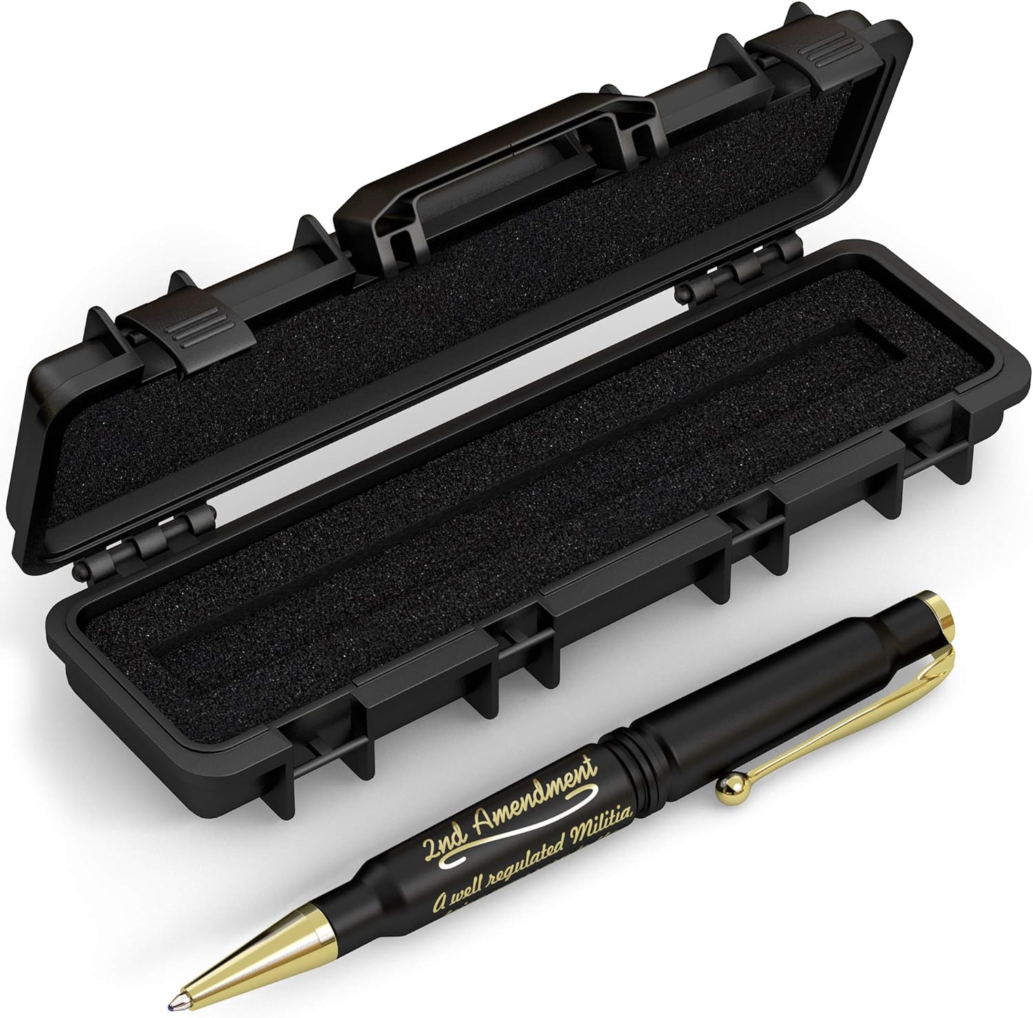 .308 Real Bullet Authentic Brass Casing Refillable Twist Pen - Tactical Gift Box - Polished Brass