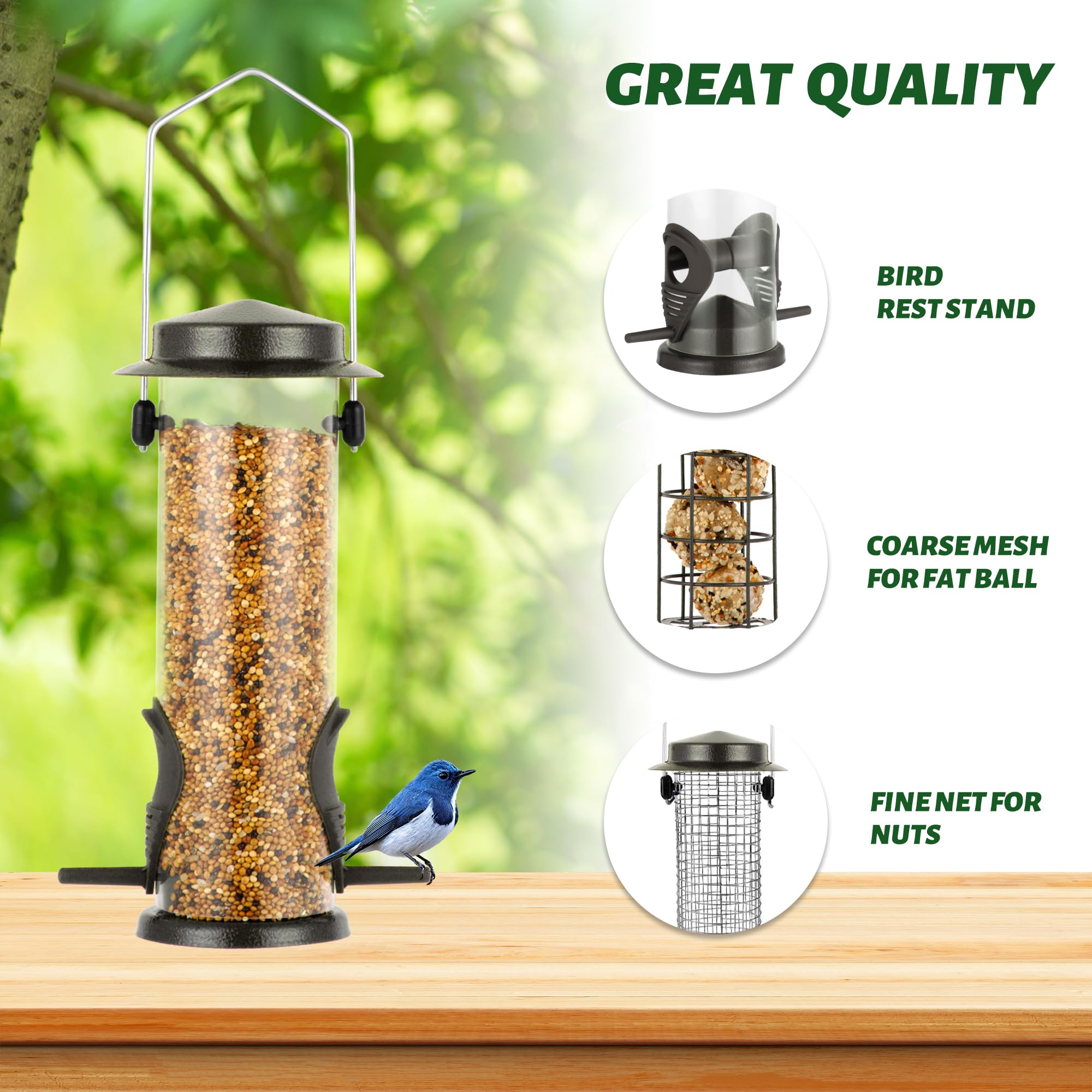 Mangiatoia Da Appendere Per Uccelli Selvatici, Supporto Per - Foto 12