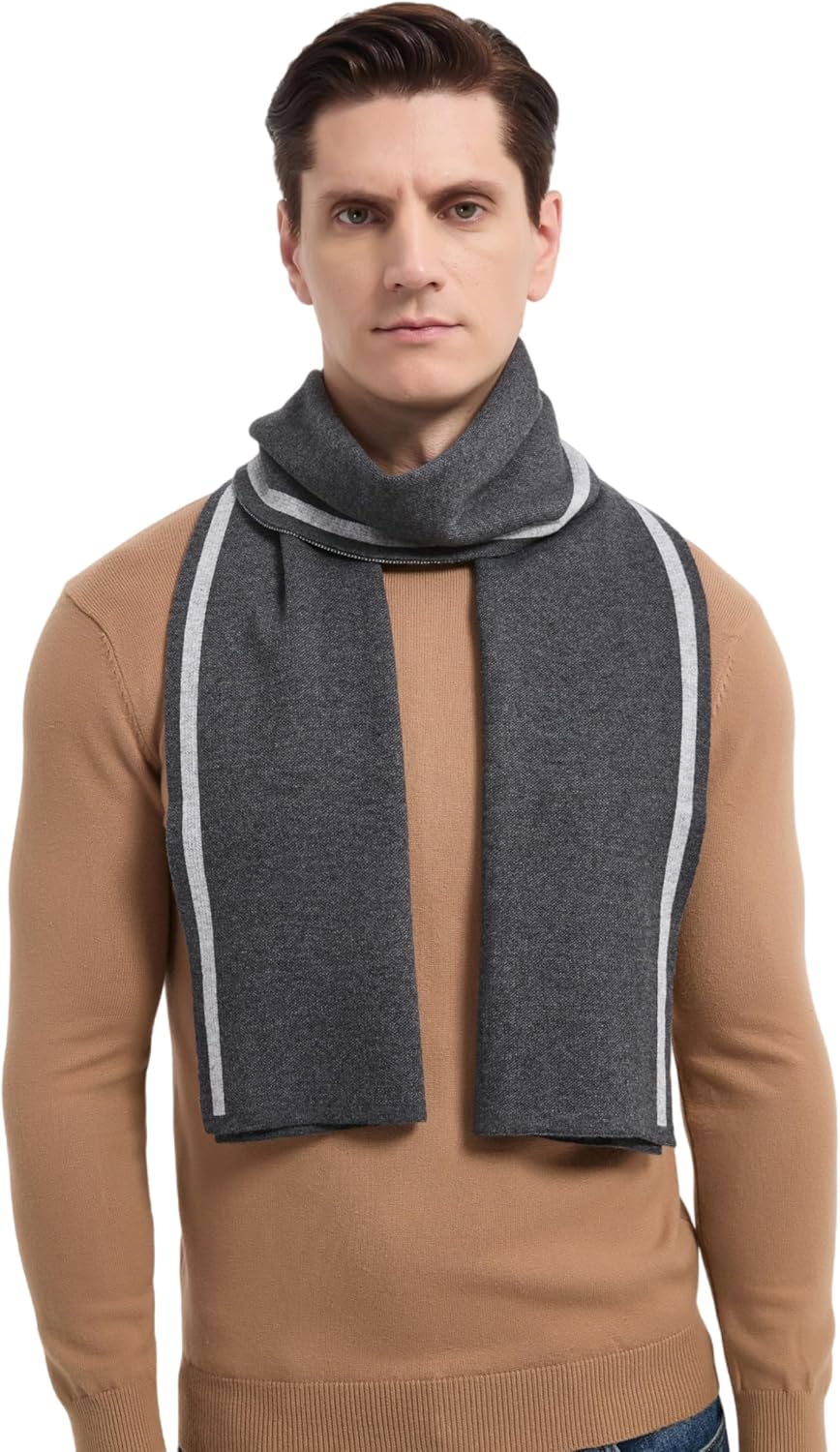 Mens Classic Cashmere Scarves Men's Winter Long Soft Plaid Winter Warm Thick Neckwear Knitted Scarf for Men - Image 6