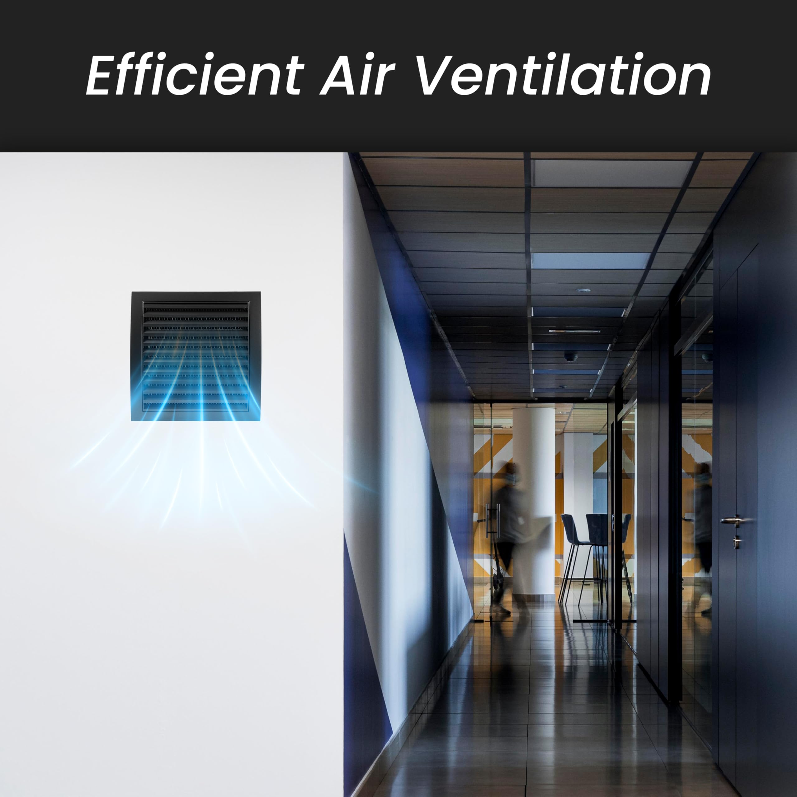 Repa Market Anthracite Ventilation Grill, Louvered Air Vent Covers for Walls Ceiling Outside and Inside - Image 3