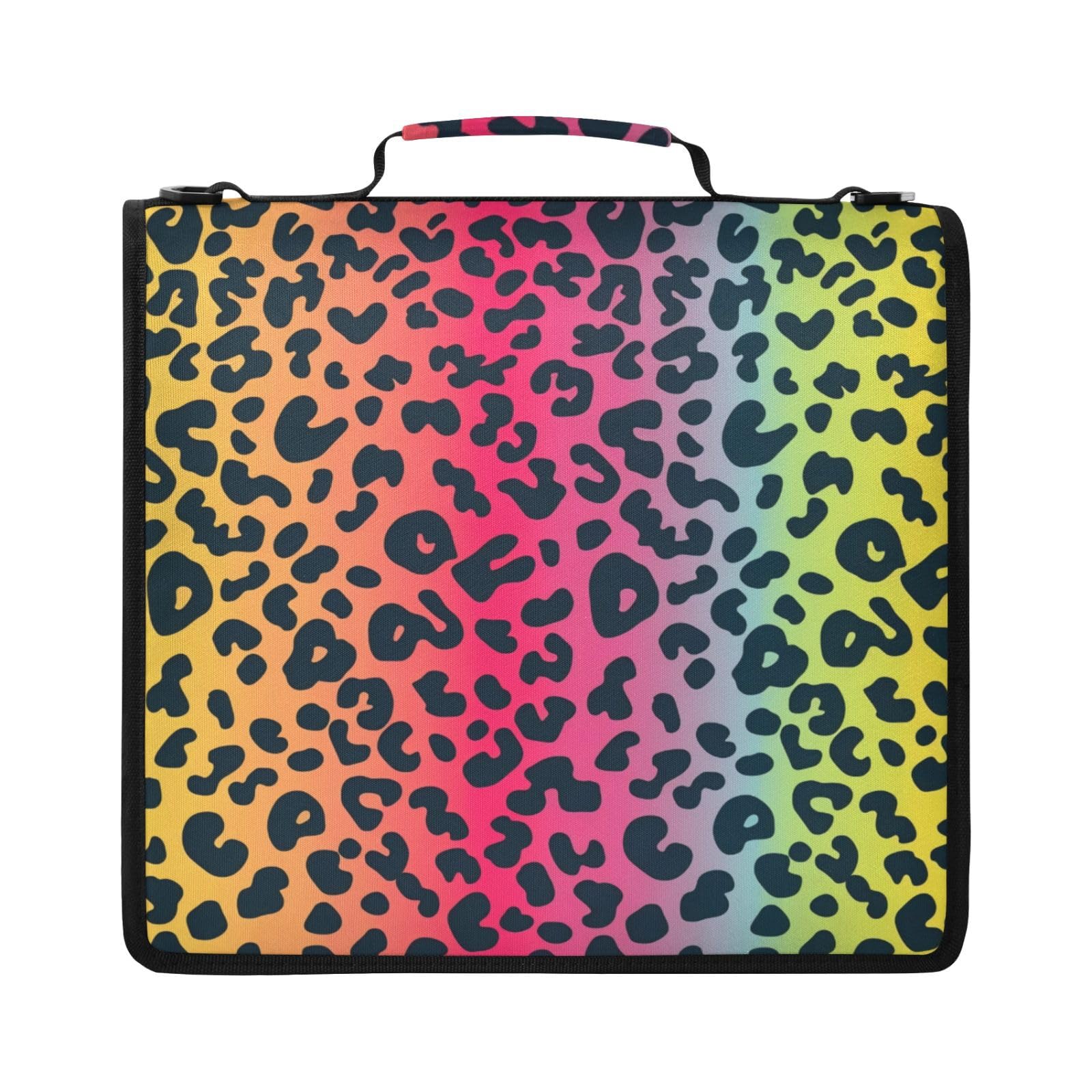 Bolsa de carpeta de 3 anillos con cremallera y estampado colorido de