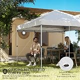Outsunny Folding Gazebo 3 x 3 m, Pop-Up with Side Wall, Garden Gazebo with UPF50+ Protection, Central Push, Height Adjustable, Carry Bag, Gazebo for Camping, Outdoor, White - 4