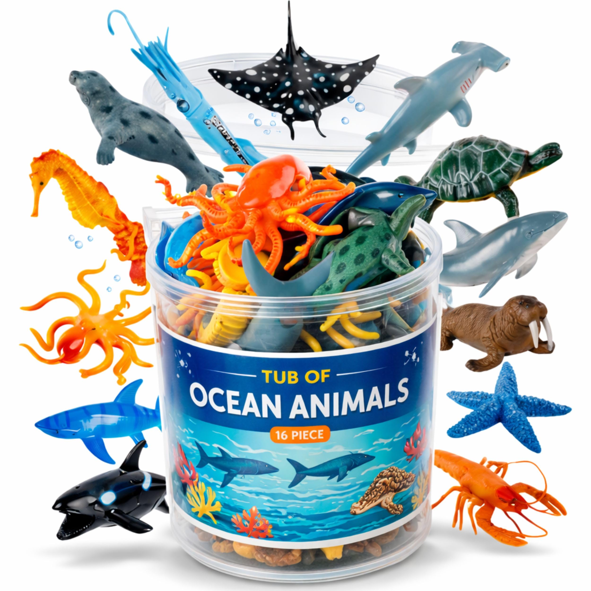 Amazon.com: Liberty Imports Bucket of Ocean Sea Animals Toys - 16