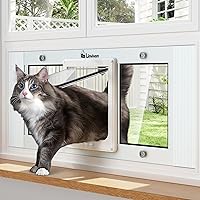 Linvivon Cat Window Door Insert: Adjustable 27-32", 4 Locking Modes, Magnetic Closure, Weatherproof Aluminum Frame - Easy No-Tool Install