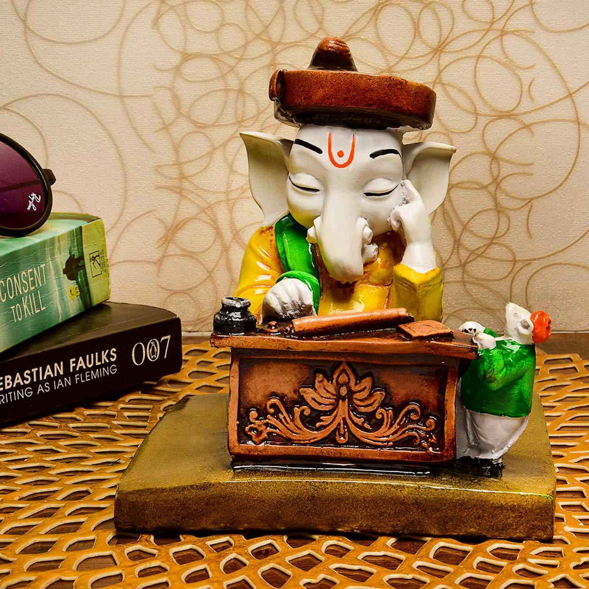 Karigaari India Ganesha Reading Book - Yellow & Brown - Image 2 thumbnail