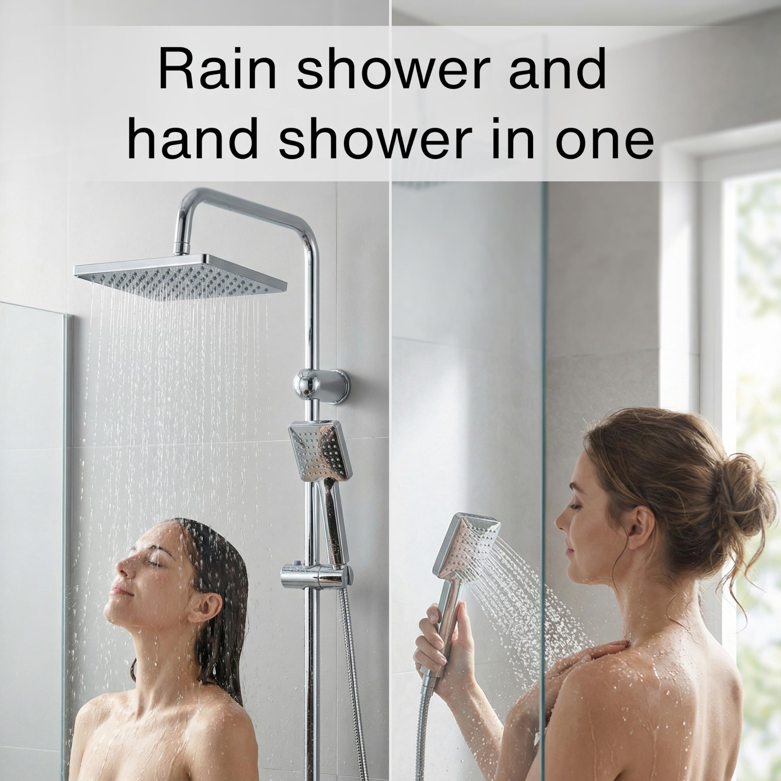 Vonia Rain Shower Head Z Ręczną Słuchawką – Zestaw Akcesoriów Łazienkowych Ze Stali Nierdzewnej 25,4 Cm | Obrót O 360° | System Wodospadowy Zapobiegający Osadzaniu Się Kamienia